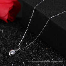 Silver Simple Zircon Chain Necklace For Wedding Jewelry